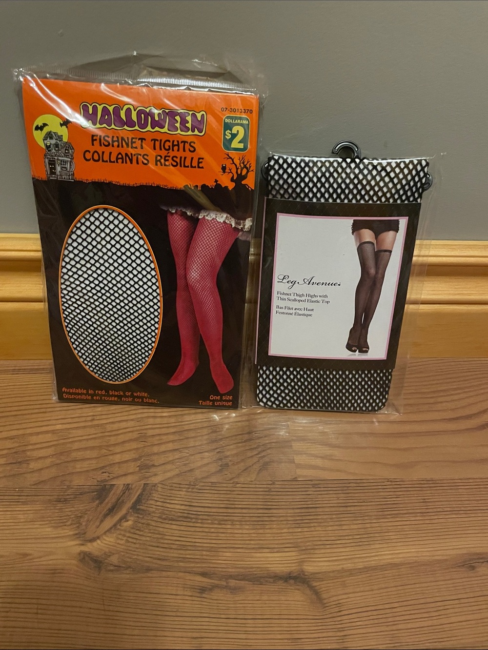 Halloween Fishnet Tights + Black Fishnet Stockings Set